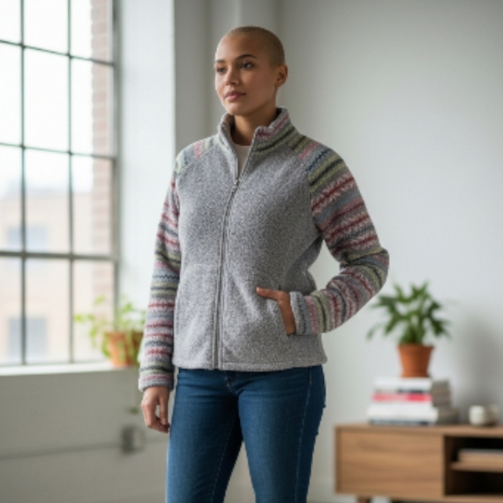 Athleta Vintage Fair Isle Lambs  Wool-Angora Sweater – Size Large, Soft & Cozy